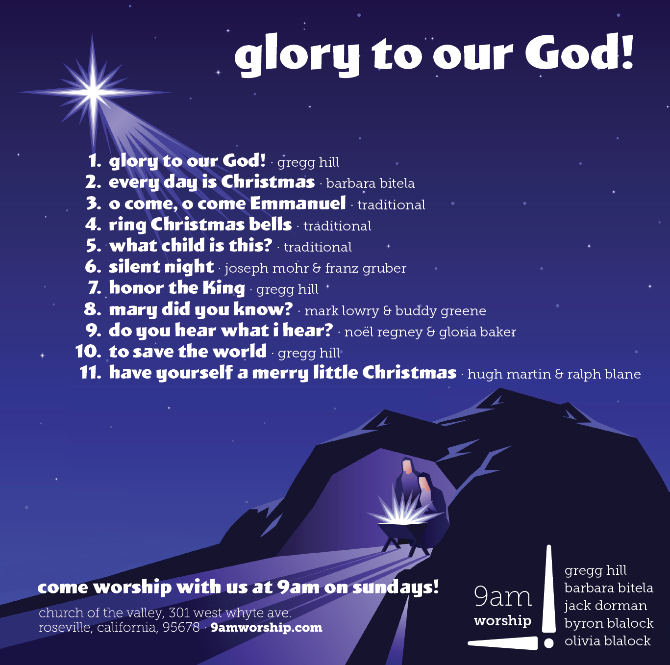 Album insert for "glory to our God!" by 9am worship