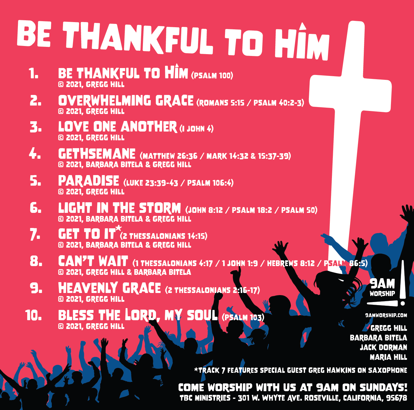 Album insert for "be thankful to Him" by 9am worship