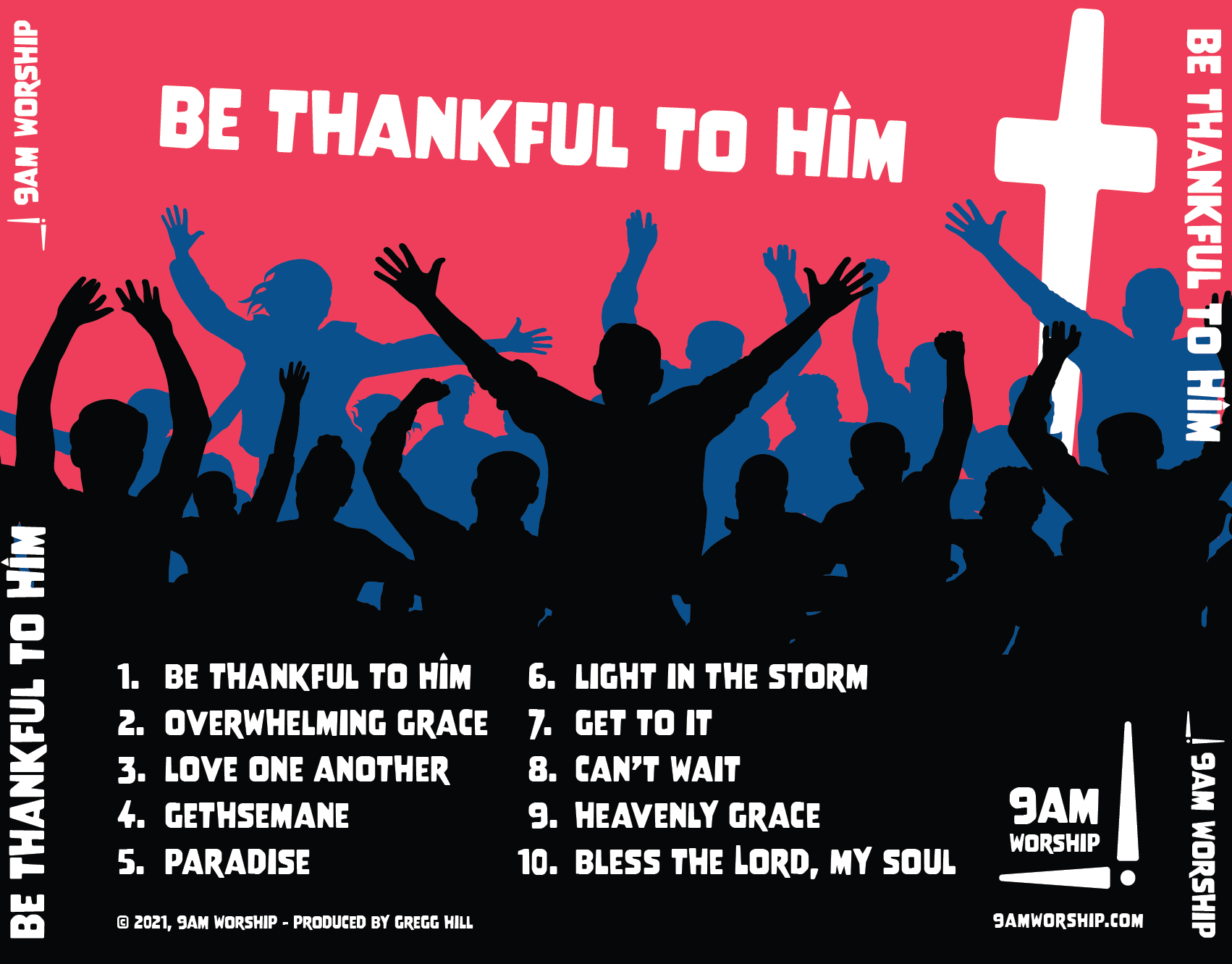Album back for "be thankful to Him" by 9am worship