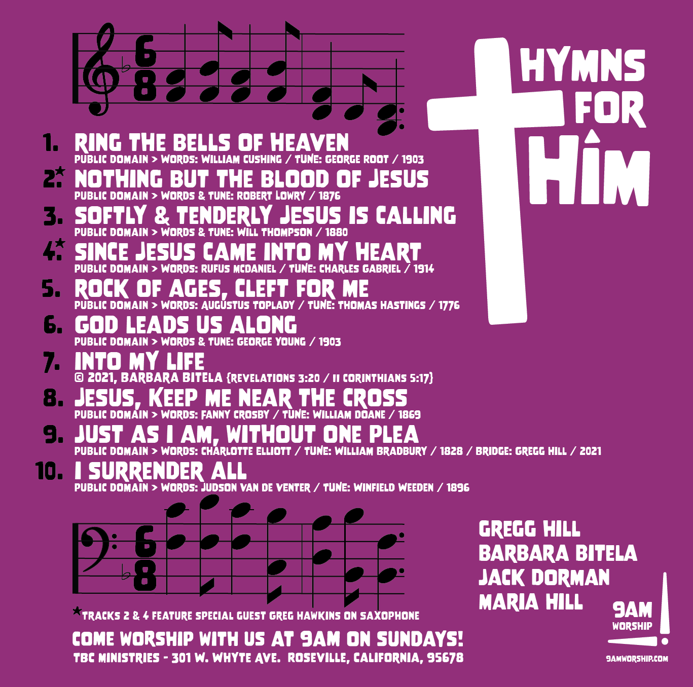 hymns for Him - insert