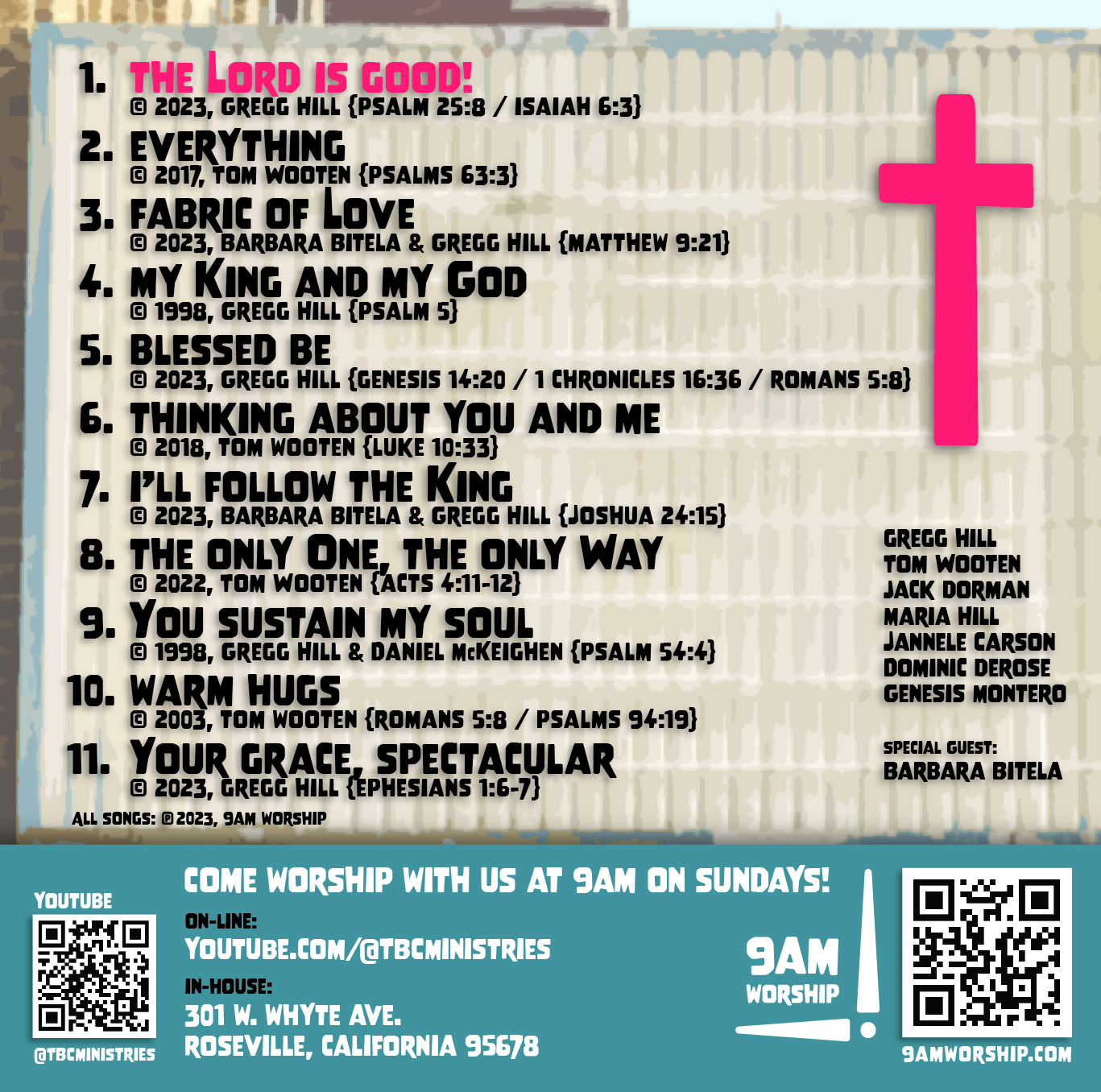 Album insert for "the Lord is good!" by 9am worship